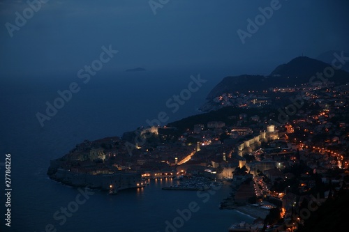Fototapeta Naklejka Na Ścianę i Meble -  Dubrovnik, Croatia. Popular travel destination in Adriatic sea. Night scene