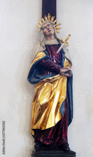 Our Lady of Sorrows, statue in the Saint Lawrence church in Denkendorf, Germany photo