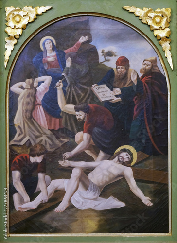 11th Stations of the Cross, Crucifixion, church of Saint Matthew in Stitar, Croatia 