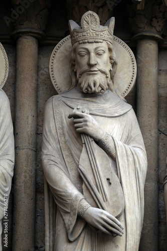 King David, Portal of St. Anne, Notre Dame Cathedral, Paris