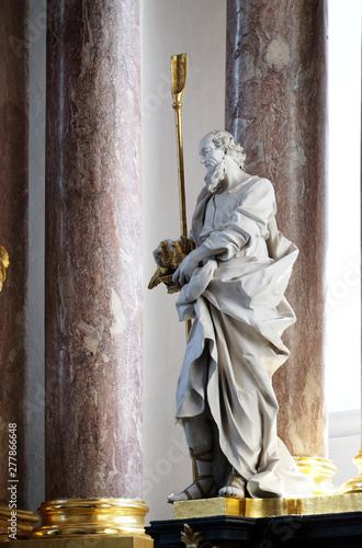 Saint Joachim statue on the main altar in Amorbach Benedictine monastery church in Lower Franconia, Bavaria, Germany photo