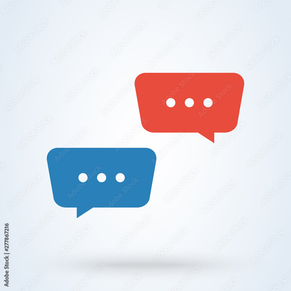 Two speech bubbles. Simple vector modern icon design illustration. Two speech bubbles. Simple vector modern icon design illustration.