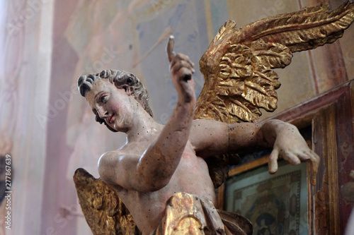 Angel statue in the chapel of Saint George in Purga Lepoglavska, Croatia 