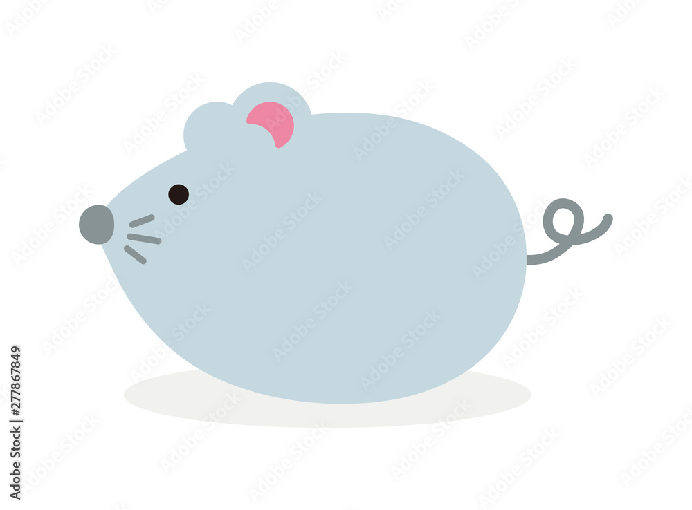 Simple flat character illustration of mouse (rat) Simple flat character illustration of mouse (rat)