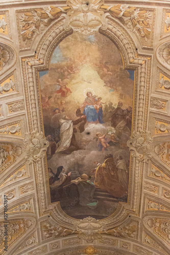 Ceiling of Santa Maria in Traspontina church, Rome, Lazio, Italy.