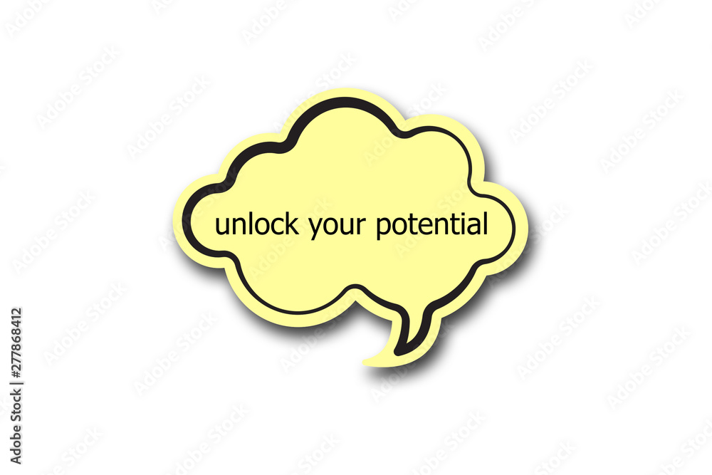 unlock your potential word written talk bubble unlock your potential word written talk bubble