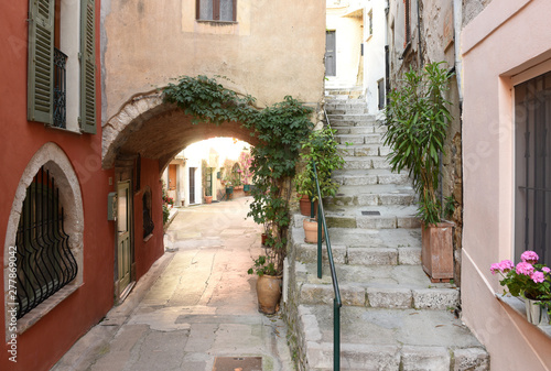 Fototapeta Naklejka Na Ścianę i Meble -  Medieval village in Roquebrune-Cap-Martin, Provence-Alpes-Cote d'Azur, France. Cote d'Azur of French Riviera.