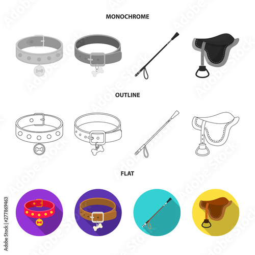 Vector design of pet and accessories symbol. Set of pet and shop stock symbol for web.