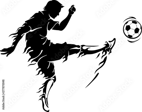 Soccer Player Abstract Flame