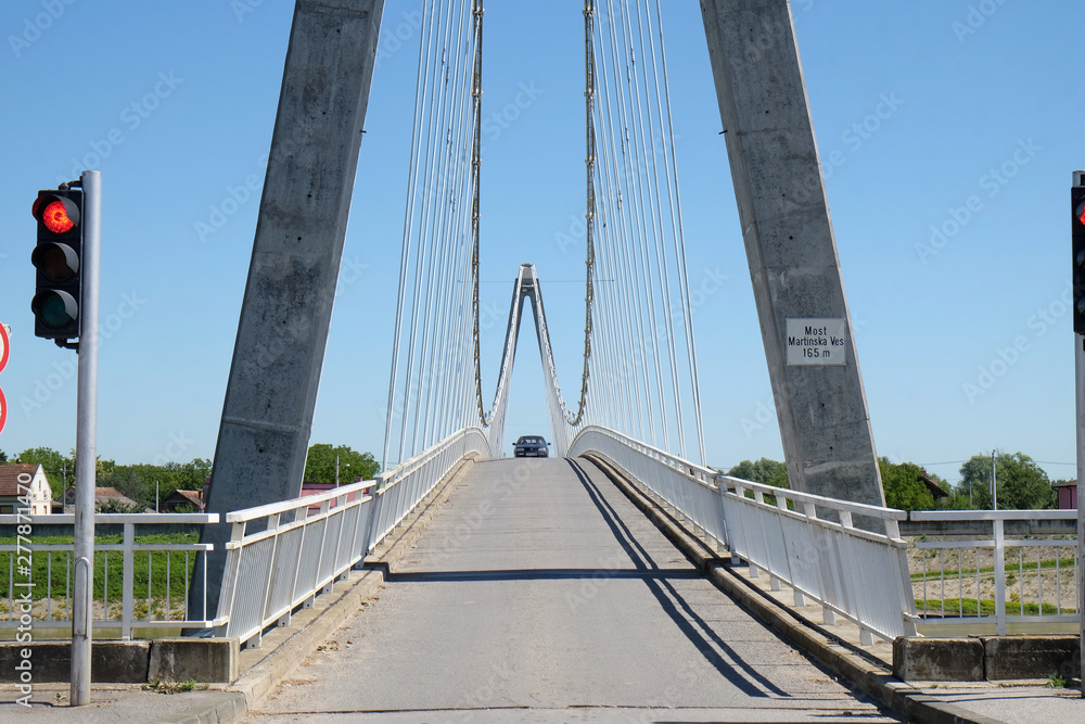 Obraz premium Bridge over the Sava River in Martinska Ves, Croatia 