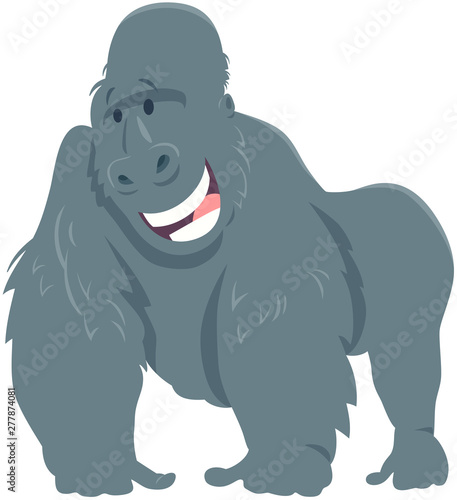 happy gorilla ape animal cartoon character