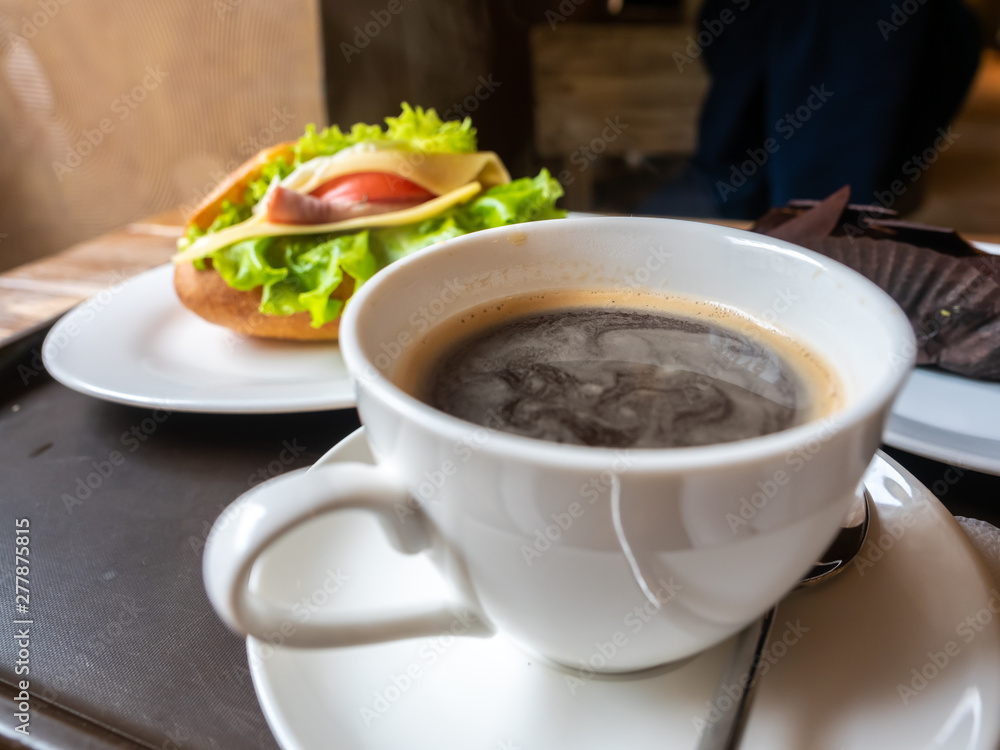 Americano coffee in white cup Americano coffee in white cup