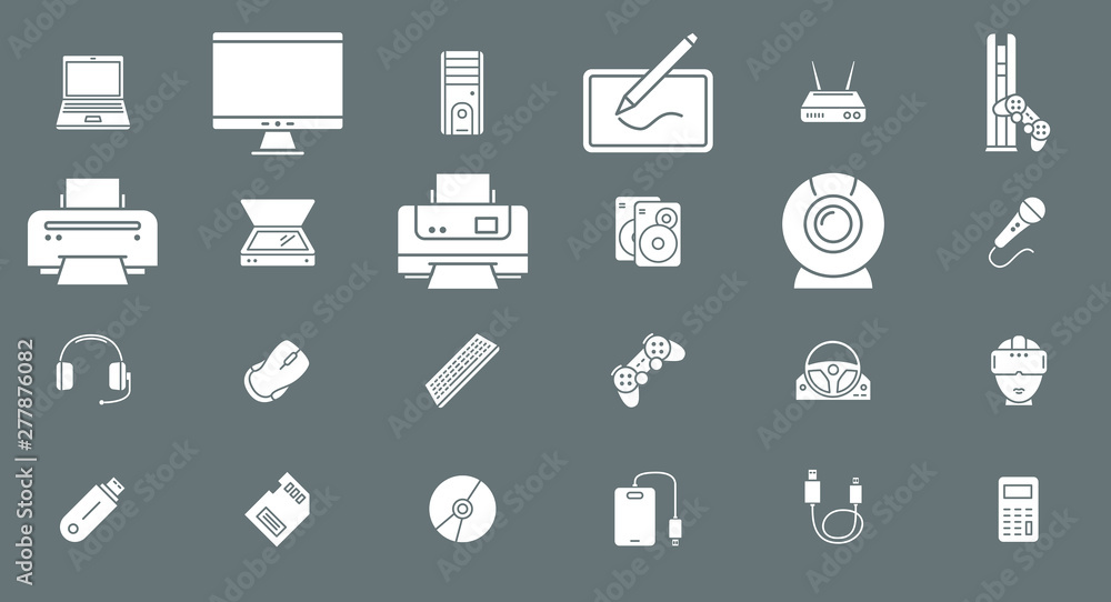 Electronic devices Icons - Vector set symbols of technique and computer for the site or interface Electronic devices Icons - Vector set symbols of technique and computer for the site or interface