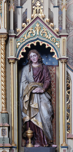 Saint Mary Magdalene statue on the Sacred heart of Jesus altar in the church of Saint Matthew in Stitar, Croatia