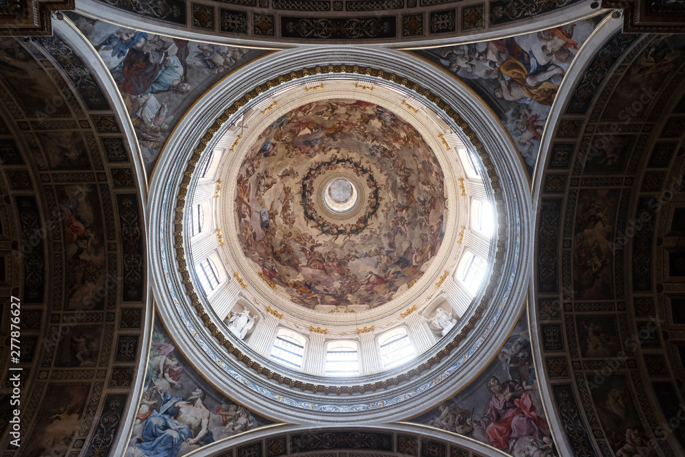 Frescoed dome of the basilica of Saint Andrew in Mantua, Italy 