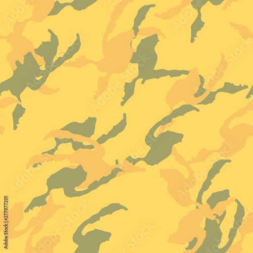 Desert camouflage of various shades of yellow, orange and green colors