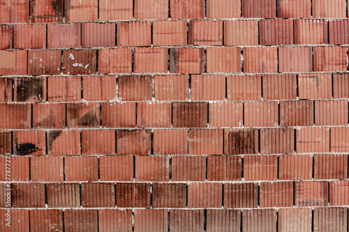 Red Brick Cement Wall Background and Texture. Industry Design.