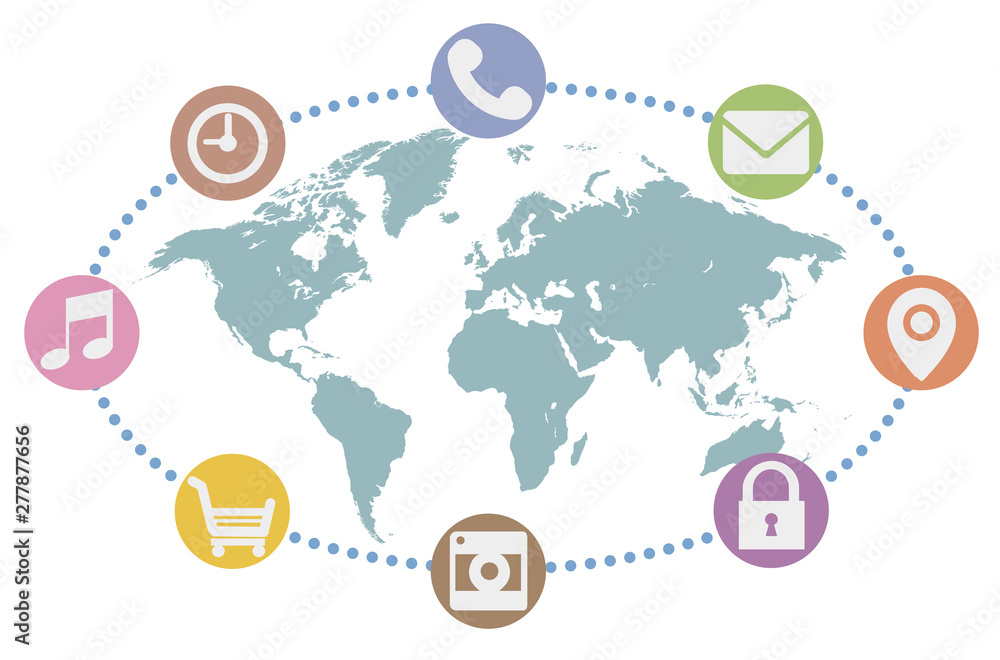 ITネットワーク・楕円世界地図