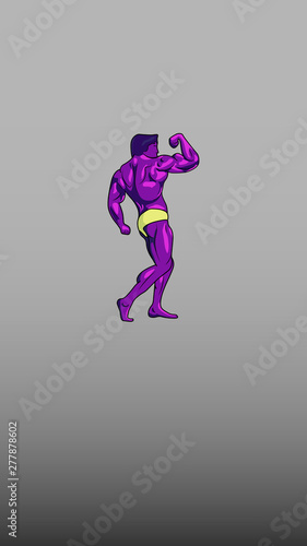 Картината върху платно Arnold Posing Wallpaper