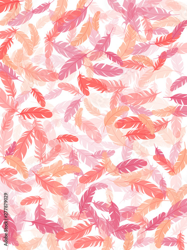 Flying feather elements airy vector design.