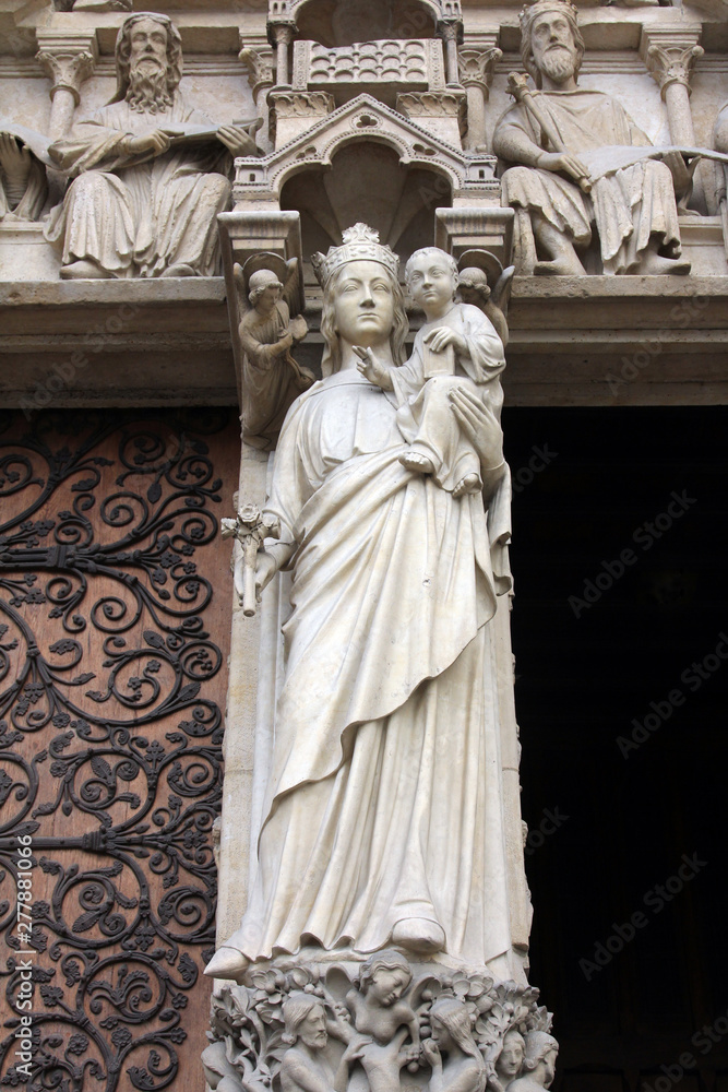 Madonna with Child, Notre Dame Cathedral, Paris, Portal of the Virgin Madonna with Child, Notre Dame Cathedral, Paris, Portal of the Virgin