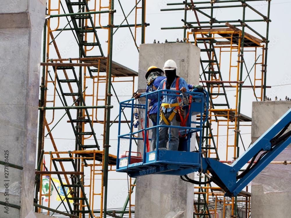 Man Working on the Working at height Man Working on the Working at height