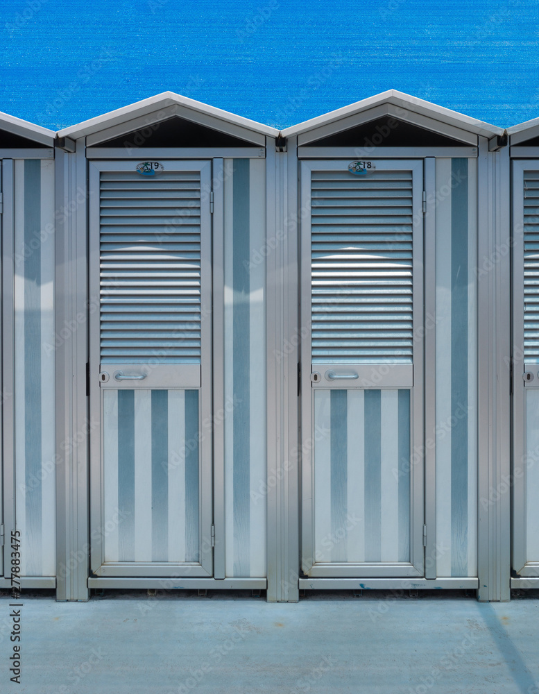 Fototapeta premium Two bathing-hut in a summer's day