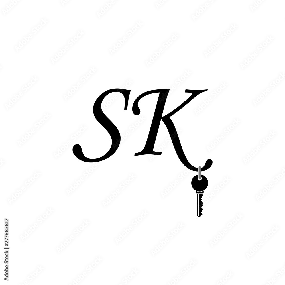 Initial letter SK Logo template design. minimal letter logo design Initial letter SK Logo template design. minimal letter logo design