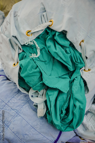 Used patient cloth in the hospital.