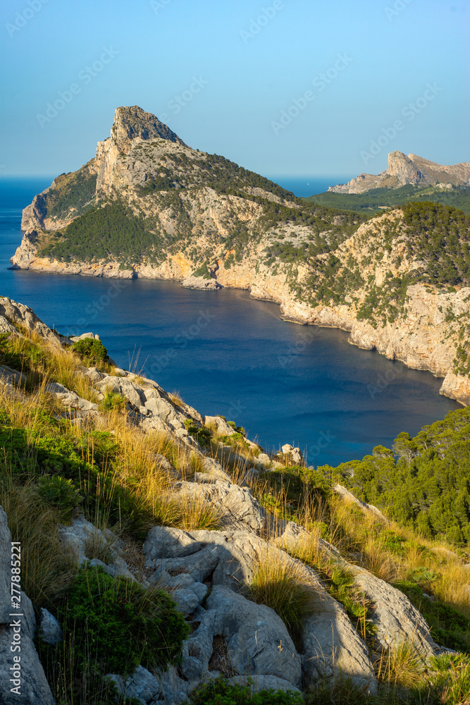View of Formentor Peninsula and Azure Mediterranean Sea on the Balearic Island of Mallorca