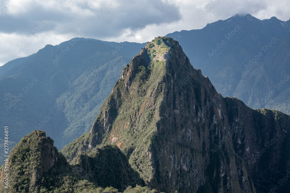 View to Hayna Picchu mountain from Machu Picchu