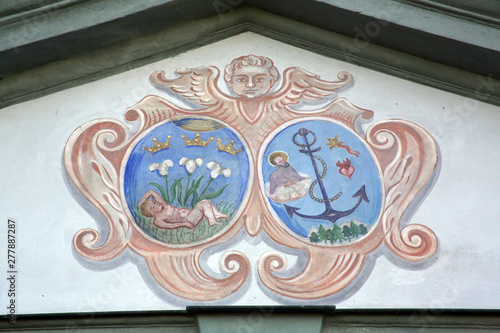 Fresco in the famous Benediktbeuern abbey, Germany 