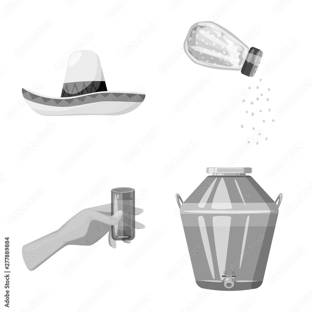 Isolated object of fajita and fiesta symbol. Set of fajita and celebration stock symbol for web. Isolated object of fajita and fiesta symbol. Set of fajita and celebration stock symbol for web.