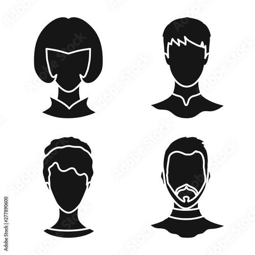 Vector design of character and profile icon. Collection of character and dummy vector icon for stock.