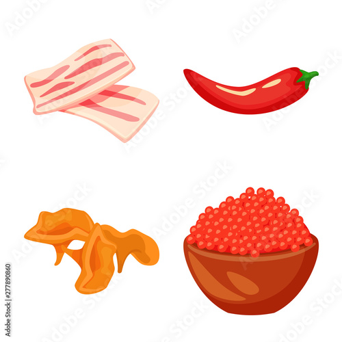 Isolated object of food and flavors icon. Set of food and ingredient stock symbol for web.