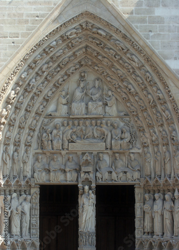 Notre Dame Cathedral, Paris. The Portal of the Virgin