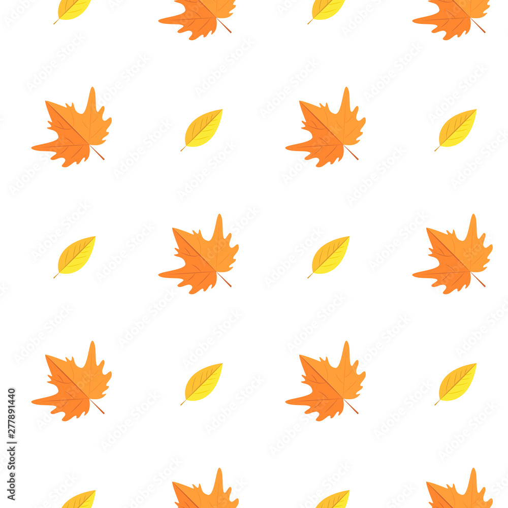 Seamless pattern with autumn maple leaves. Simple flat style background of leaf fall. Seamless pattern with autumn maple leaves. Simple flat style background of leaf fall.