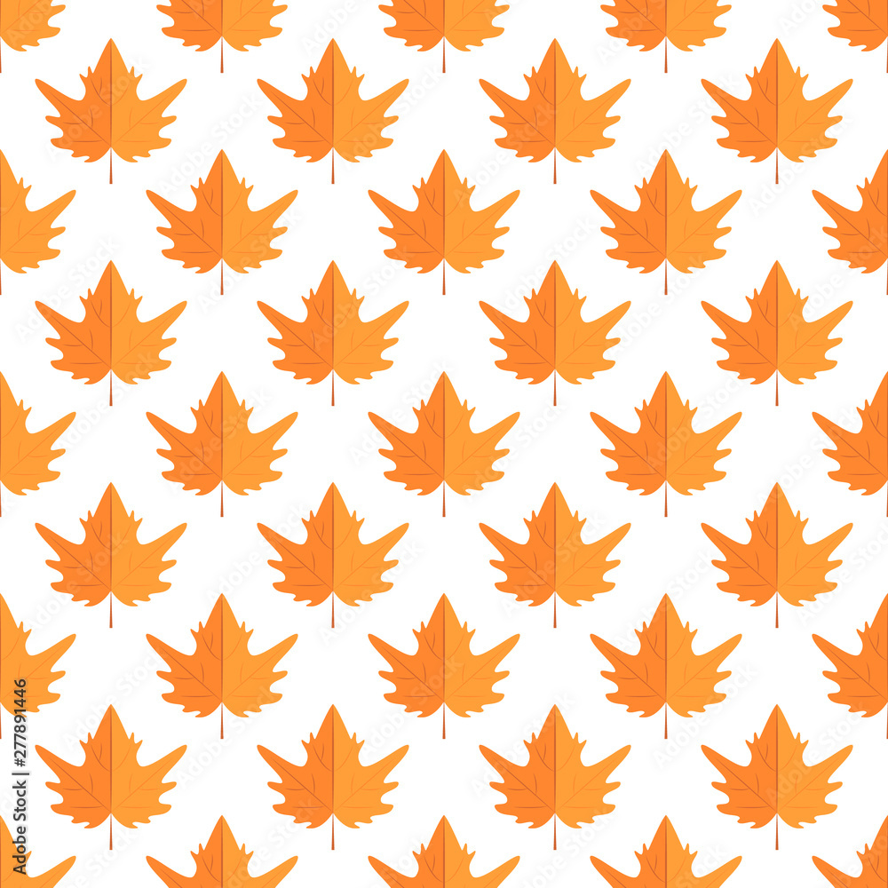 Seamless pattern with autumn maple leaves. Simple flat style background of leaf fall. Seamless pattern with autumn maple leaves. Simple flat style background of leaf fall.