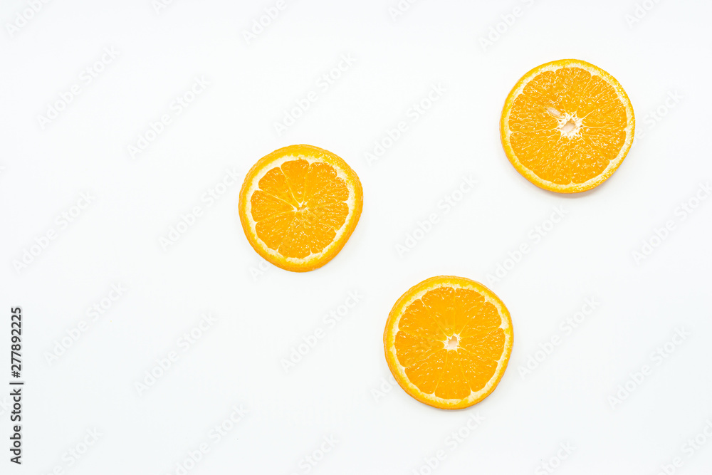 Slices of orange isolated on white background. Slices of orange isolated on white background.