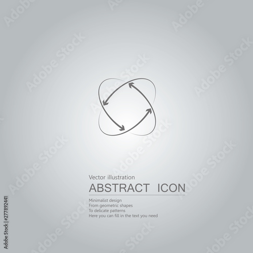Arrow sign icon. Isolated on grey gradient background.