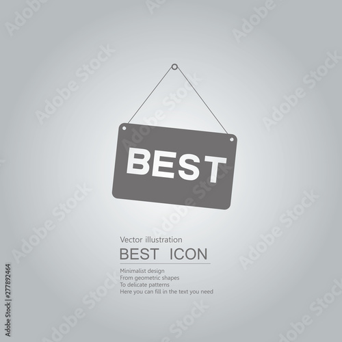 Best board. Isolated on grey gradient background.