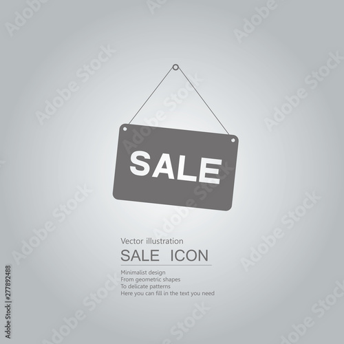 The board for sale. Isolated on grey gradient background.