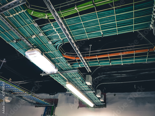Photography electric trays for electrical and data cabling on site