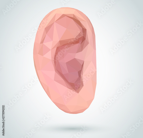 vector human ear. hearing treatment, plastic surgery, implantation