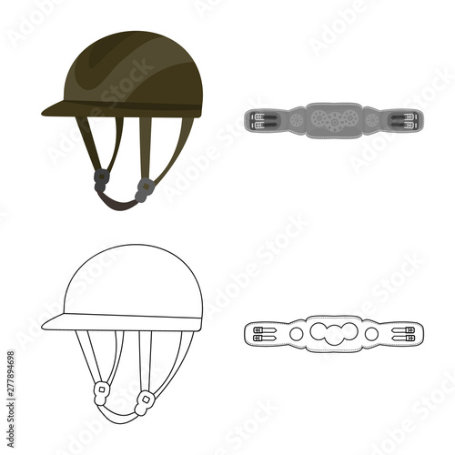 Vector design of equipment and riding sign. Collection of equipment and competition stock symbol for web.