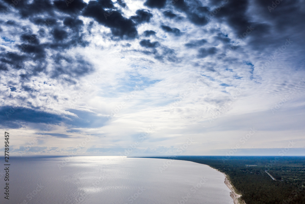 Gulf of Riga, Baltic sea in calm summer day.