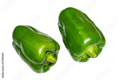 green pepper on white background 