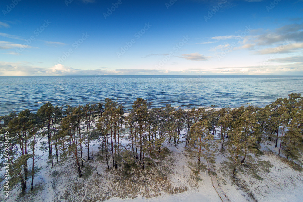 Baltic sea coast near liepaja, Latvia in winter.