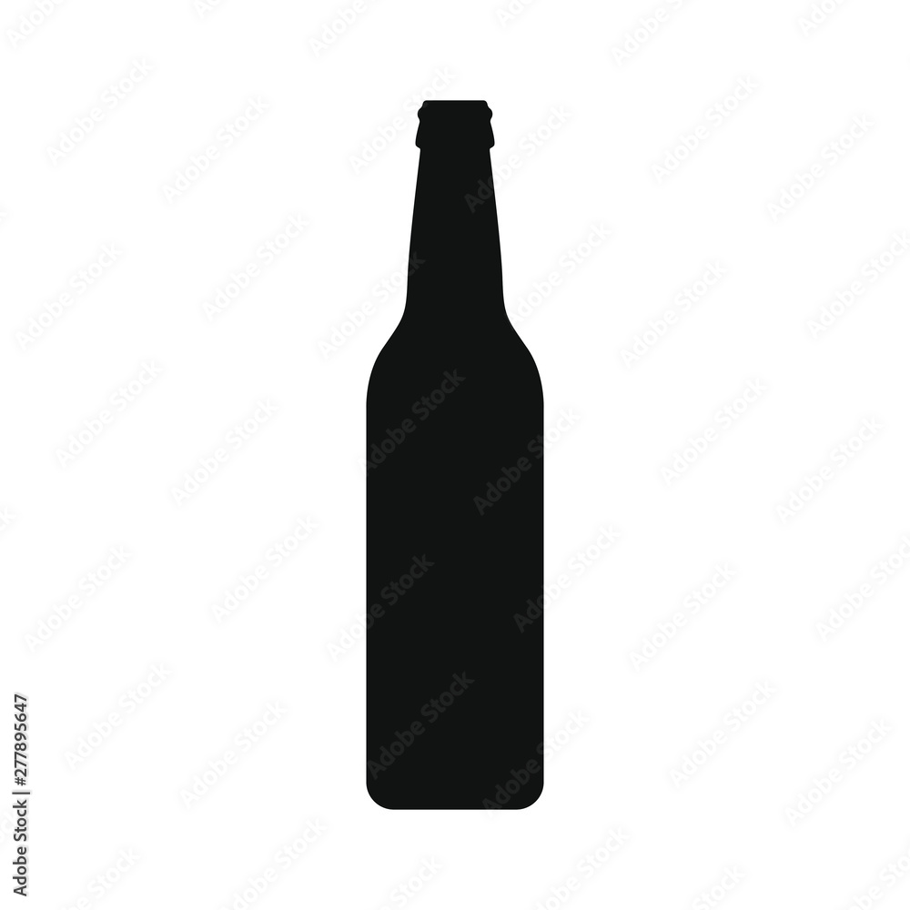 Beer bottle graphic icon. Beer bottle black sign isolated on white background. Vector illustration Beer bottle graphic icon. Beer bottle black sign isolated on white background. Vector illustration