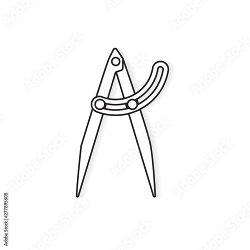 drawing compass icon- vector illustration